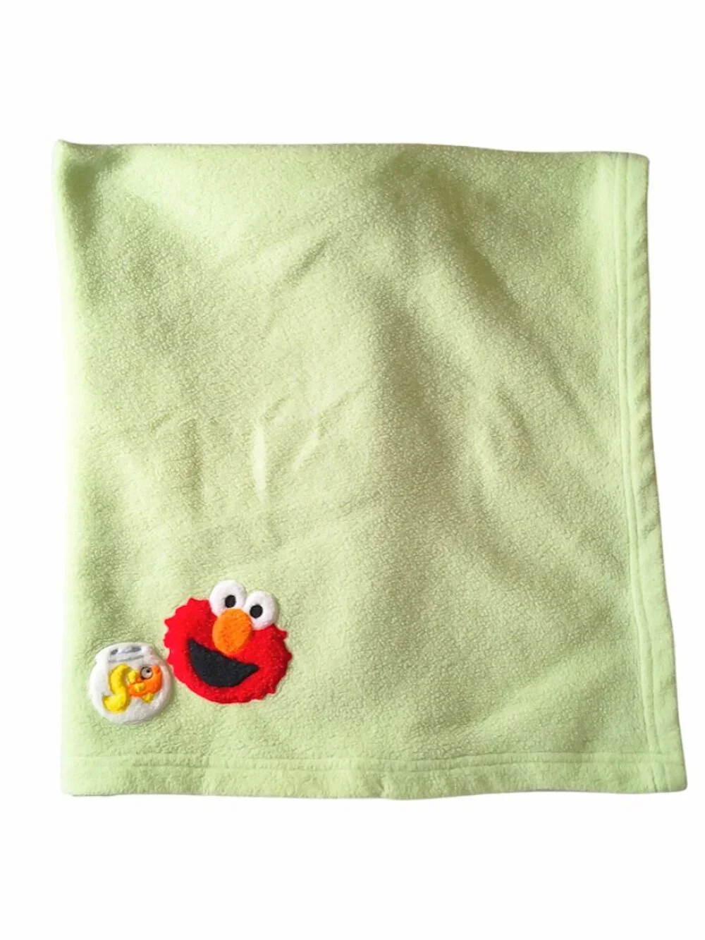 2002 Sesame Street Elmo Goldfish Green Security Lovey Baby Blanket 29